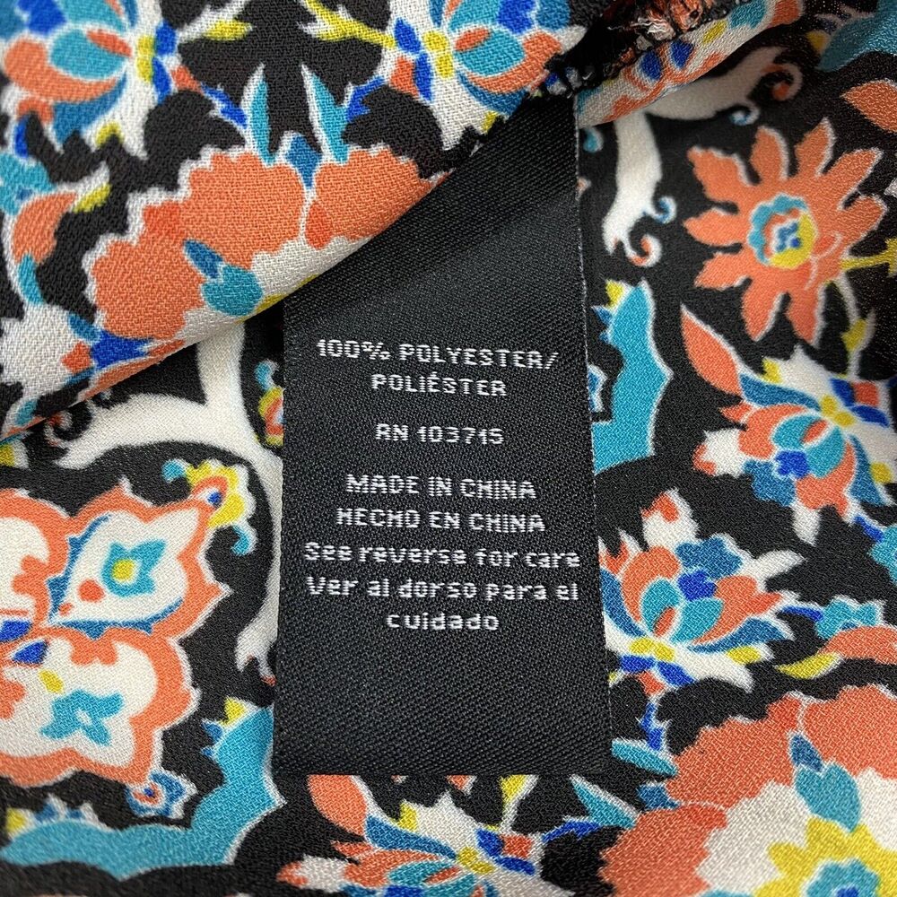 Boho Tunic Top Zac & Rachel 1X Orange Teal Multicolor Pattern Zip Neckline - Picture 10 of 12